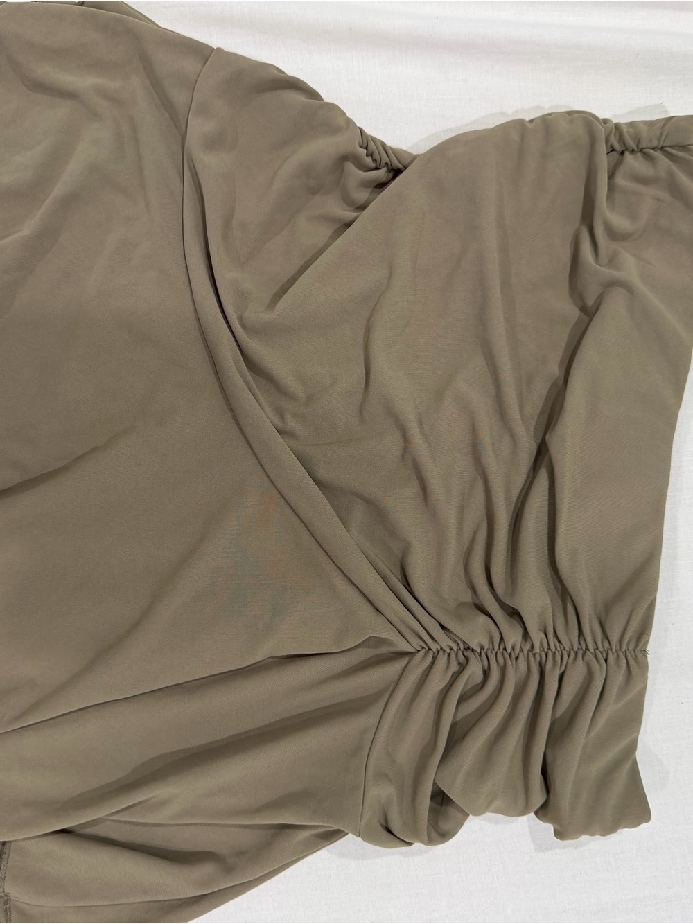 H&M Olive/Taupe Elastic Waist Midi Skirt